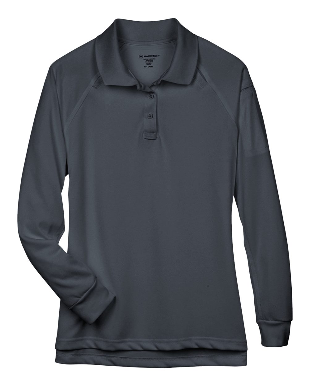 Front View of Dark Charcoal Women's Advantage Long Sleeve Tactical Polo - M211LW