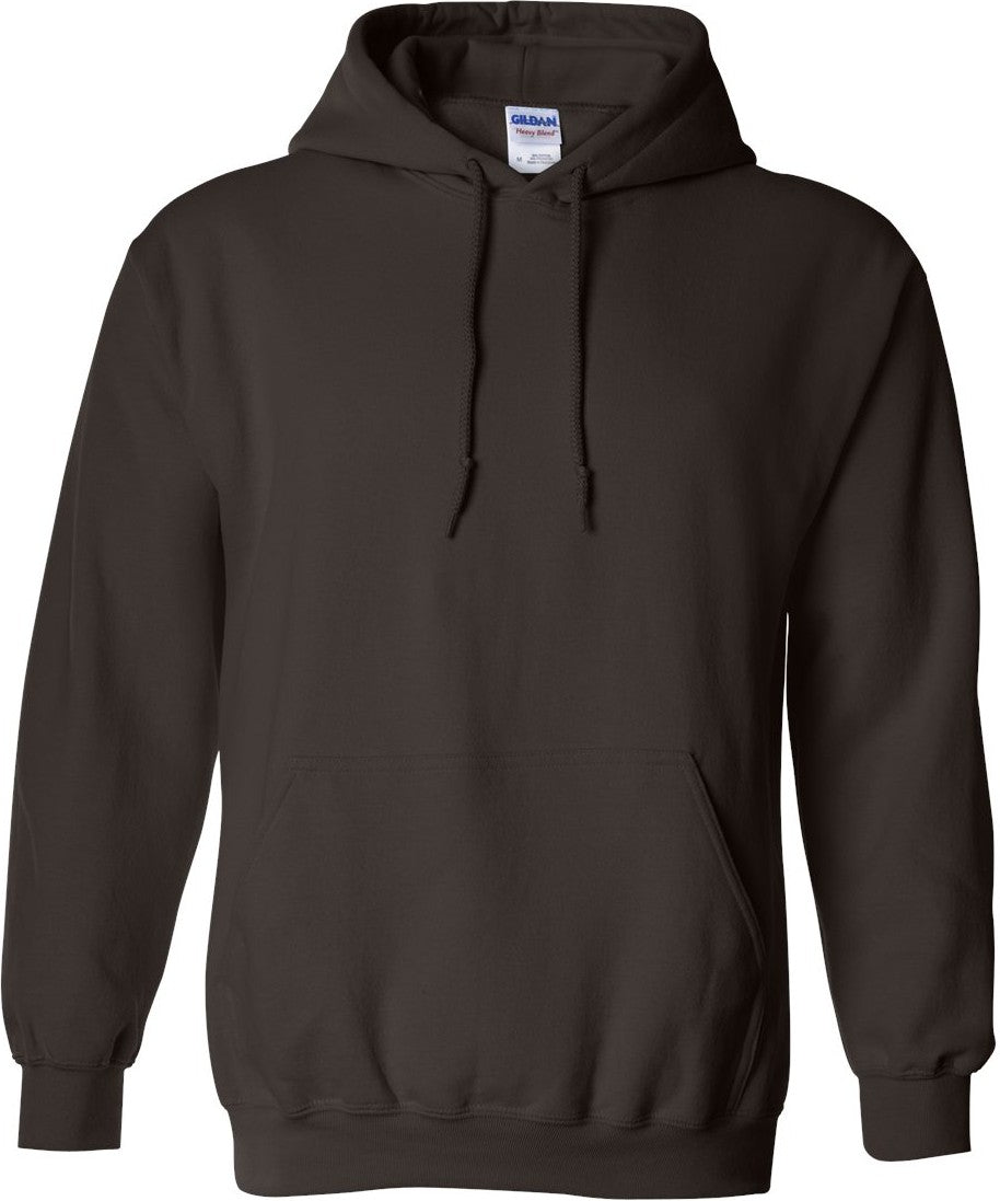 Front View of Dark Chocolate Heavy Blend™ Hooded Sweatshirt - 18500