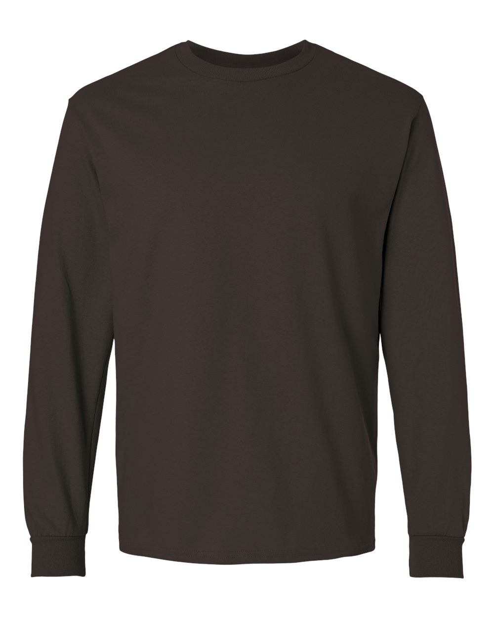Front View of Dark Chocolate Ultra Cotton® Long Sleeve T-Shirt - 2400