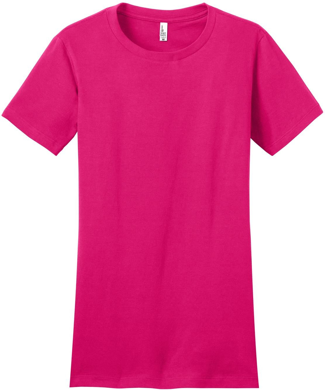 Front View of Dark Fuchsia District Women's Fitted The Concert Tee DT5001