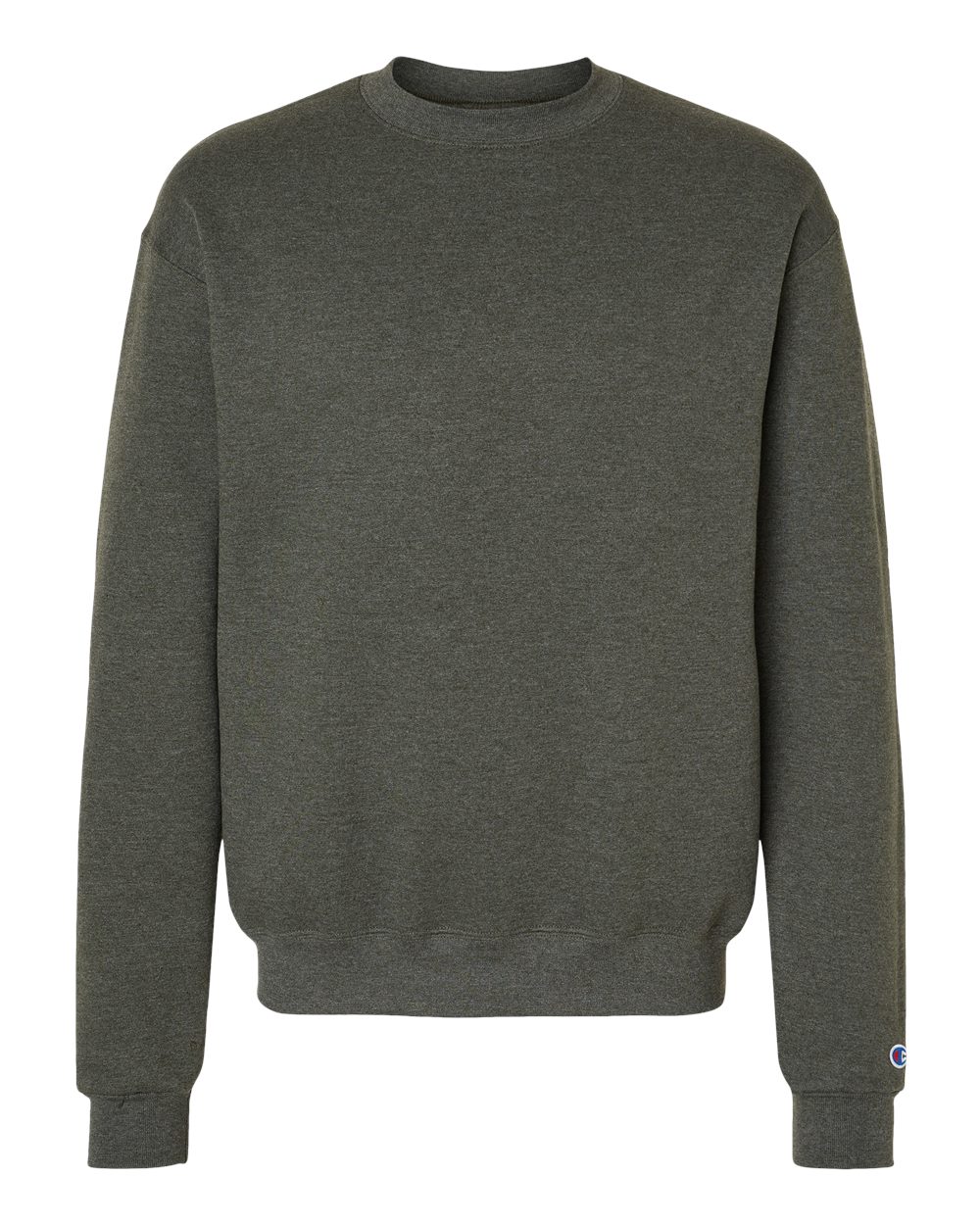 Front View of Dark Green Heather Powerblend® Crewneck Sweatshirt - S600