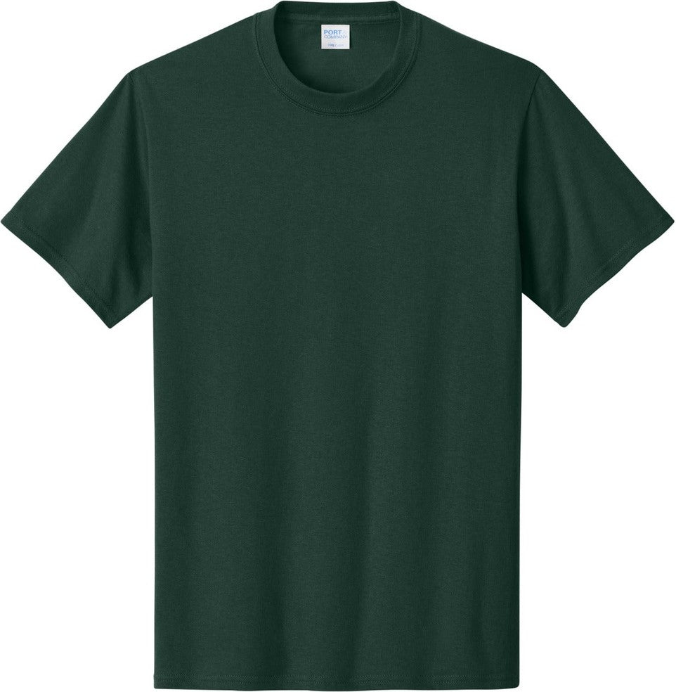 Front View of Dark Green Port & Co Core Cotton Tee. PC54