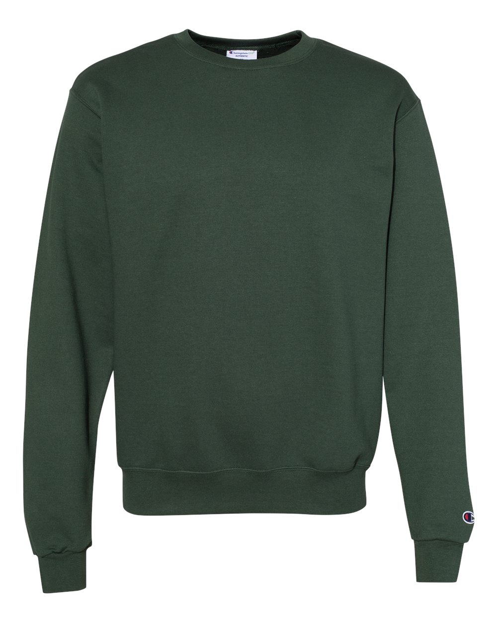Front View of Dark Green Powerblend® Crewneck Sweatshirt - S600