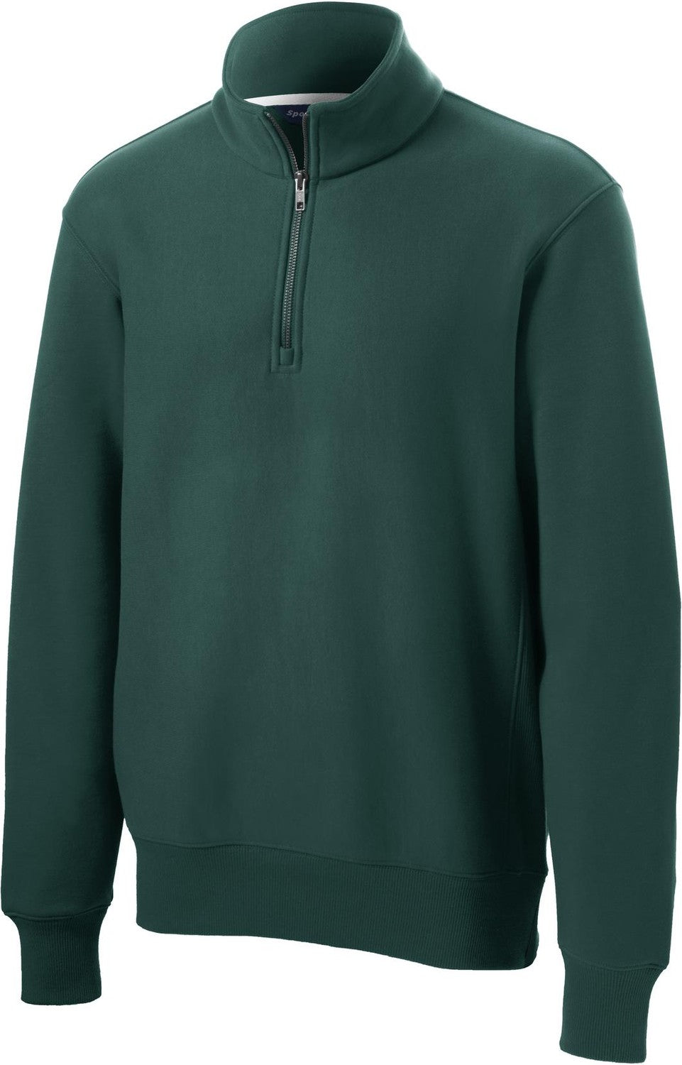 Front View of Dark Green Sport-Tek Super Heavyweight 1/4-Zip Pullover Sweatshirt. ST283