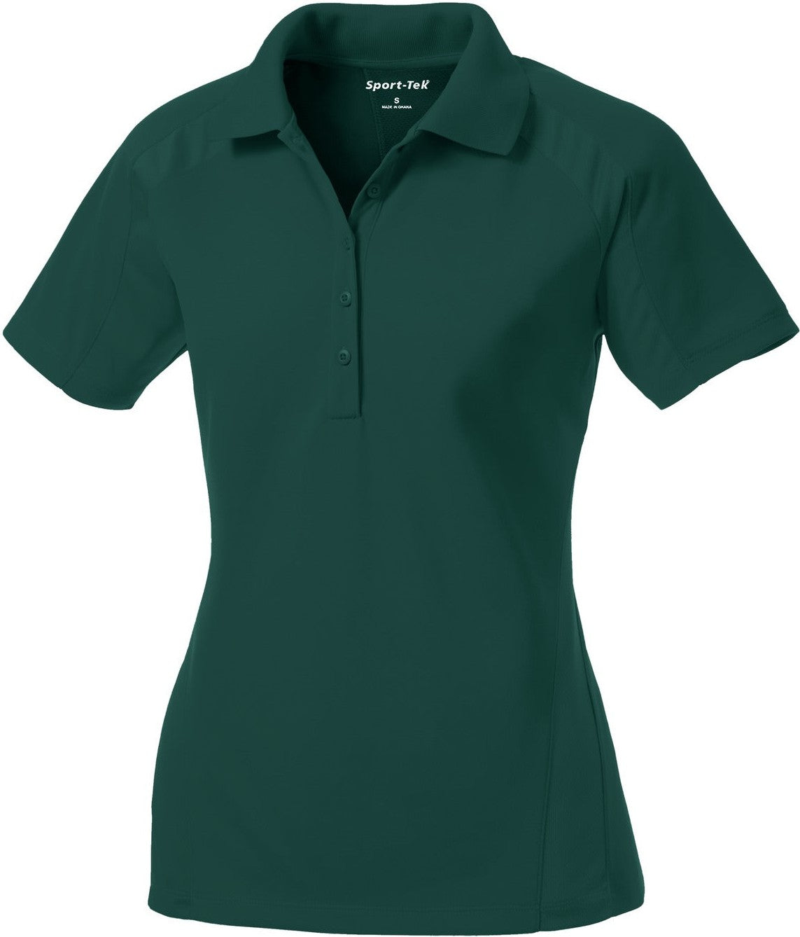 Front View of Dark Green Sport-Tek Women's Dri-Mesh Pro Polo. L474