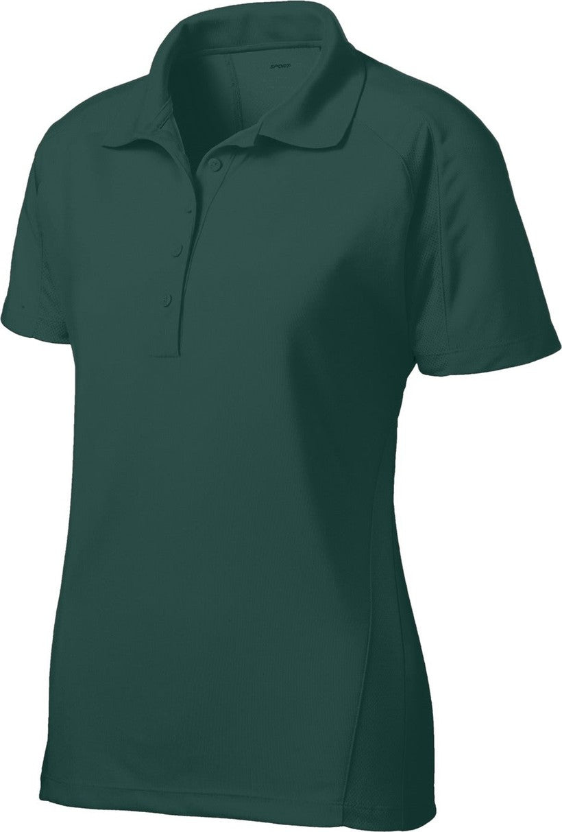 Front View of Dark Green Sport-Tek Women's Dri-Mesh Pro Polo. L474