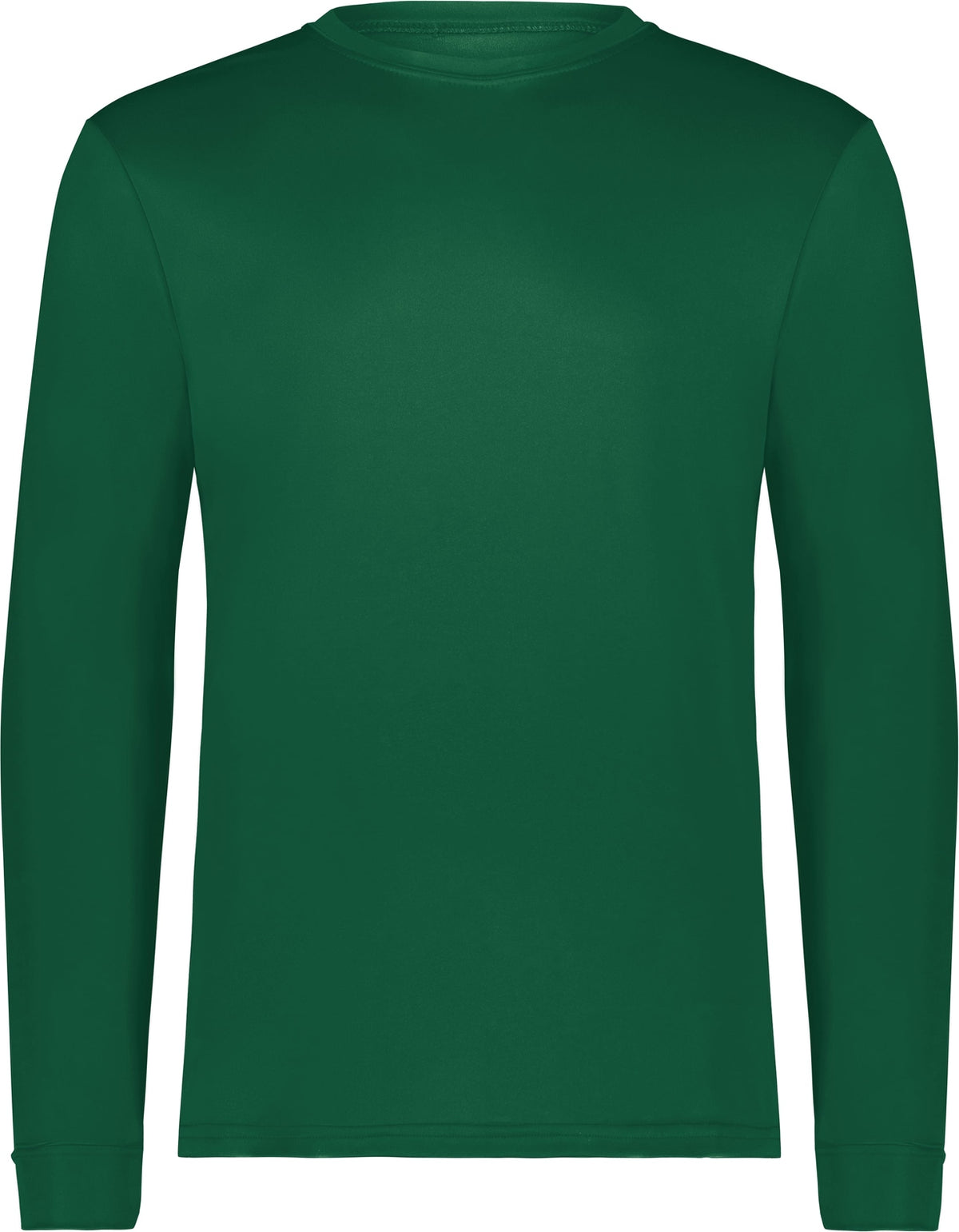 Front View of DARK GREEN WICKING LONG SLEEVE T-SHIRT