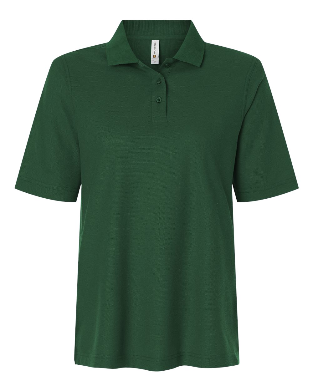 Front View of Dark Green Women's Maverick CVC Pique Polo - M105W
