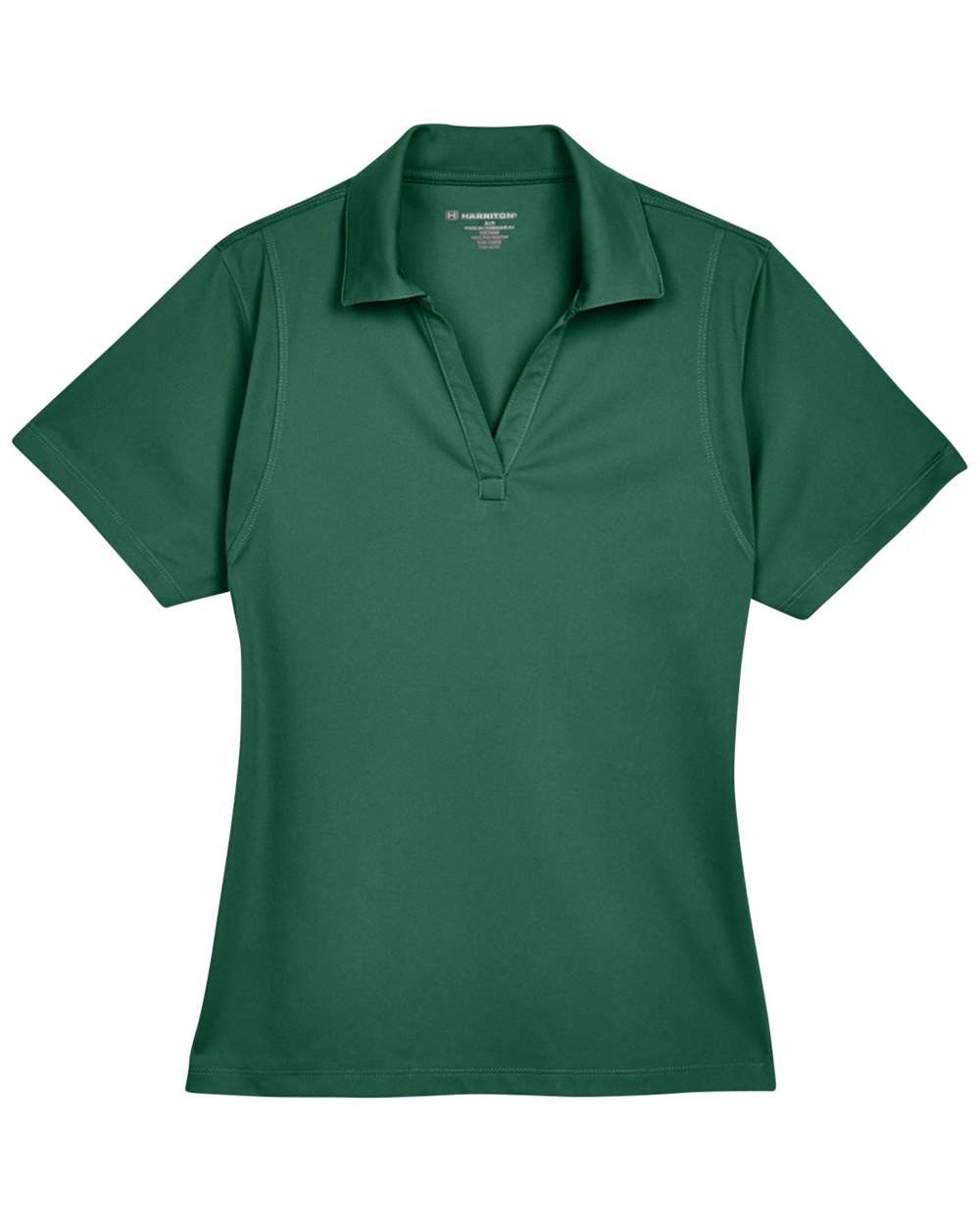 Front View of Dark Green Women's Micro-Piqué Polo - M354W