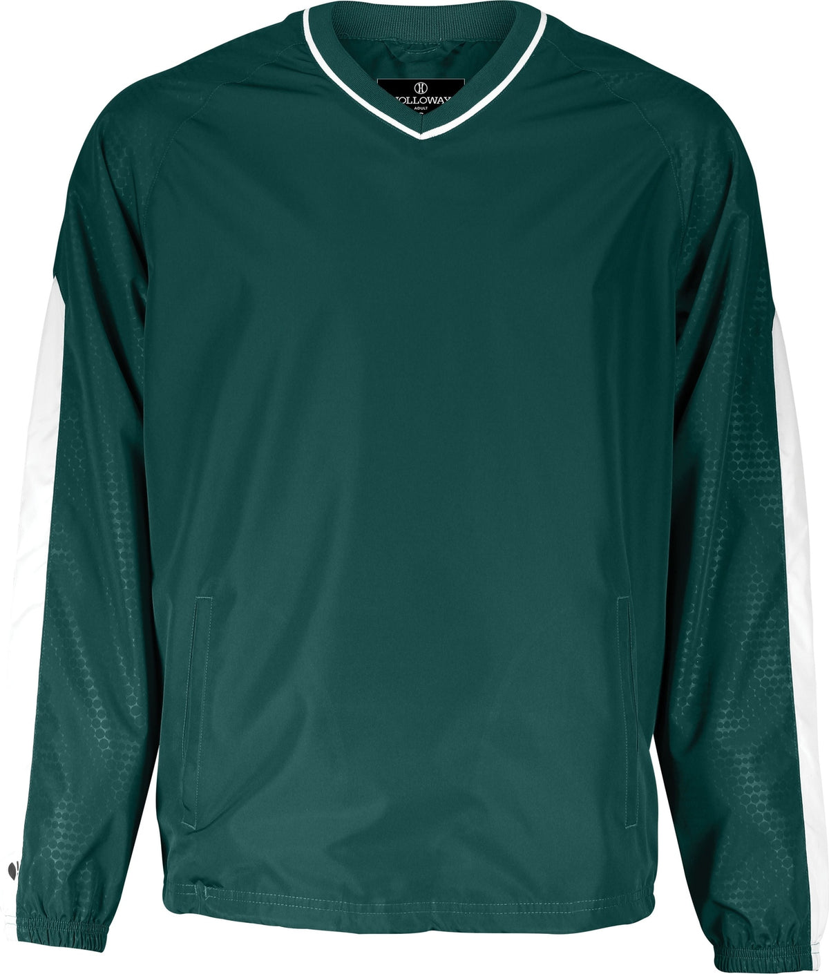 Front View of DARK GREEN/WHITE BIONIC PULLOVER WINDSHIRT