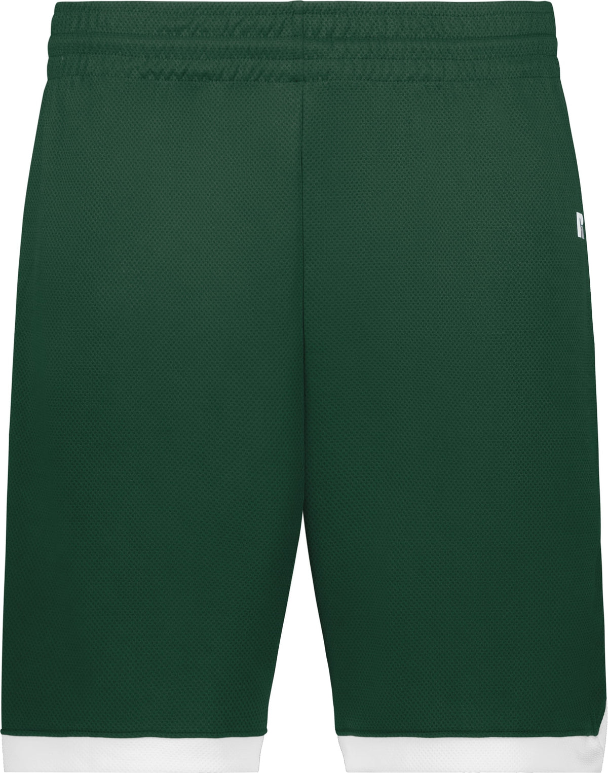 Front View of DARK GREEN/WHITE COOLCORE ELITE SHORTS
