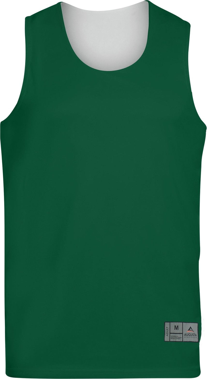 DARK GREEN/WHITE YOUTH REVERSIBLE WICKING TANK