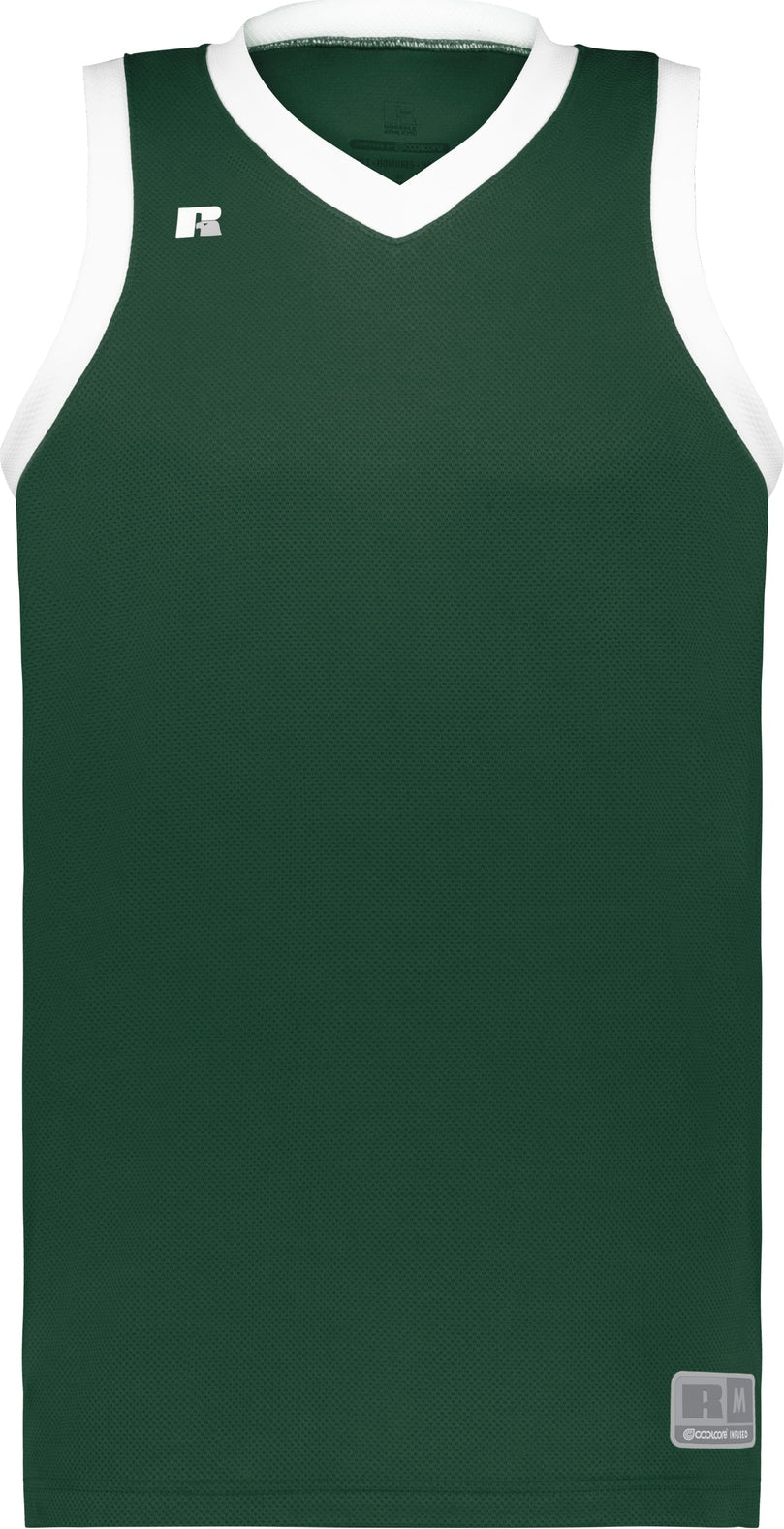 DARK GREEN/WHITE YTH COOLCORE ELITE JERSEY