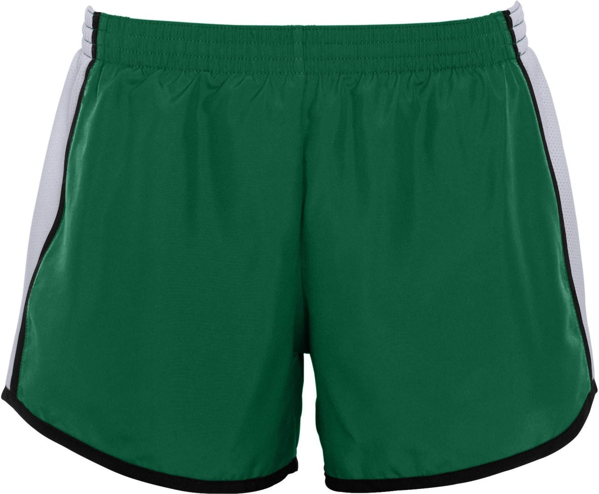 Front View of DARK GREEN/WHITE/BLACK GIRLS PULSE TEAM SHORT