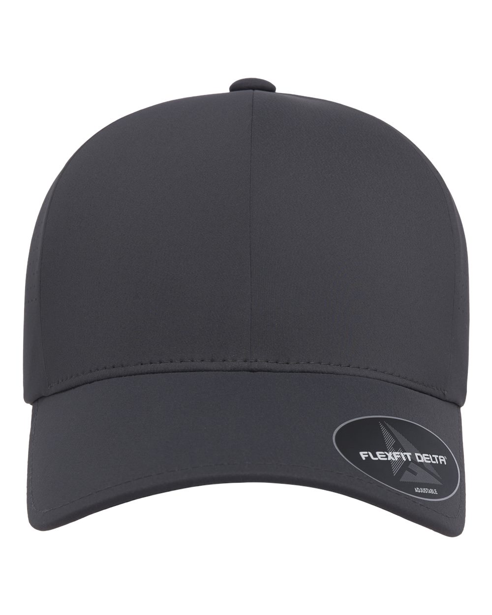 Front View of Dark Grey Delta® Snapback Perforated Cap - 180AP