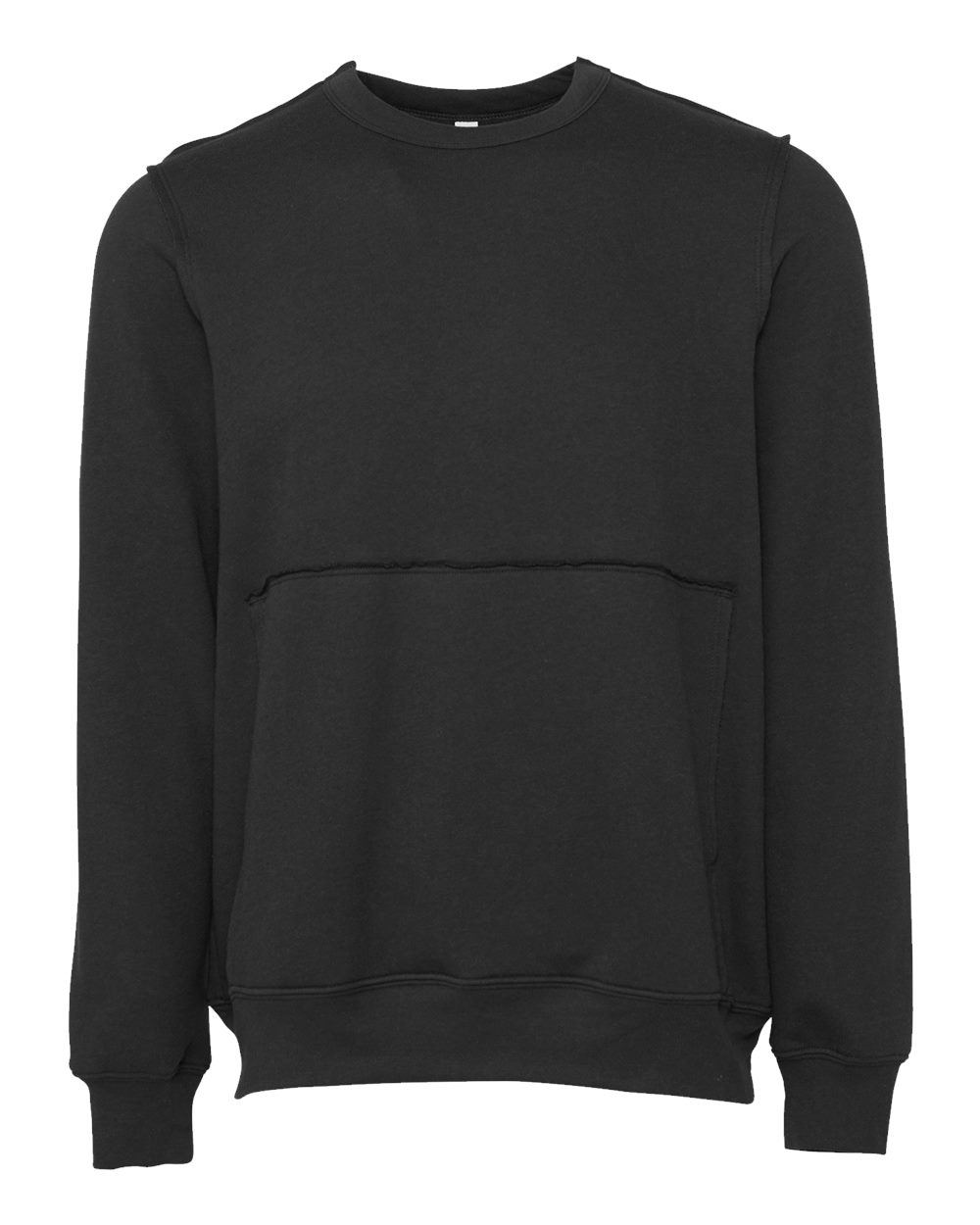 Front View of Dark Grey FWD Fashion Raw Seam Crewneck Sweatshirt - 3743