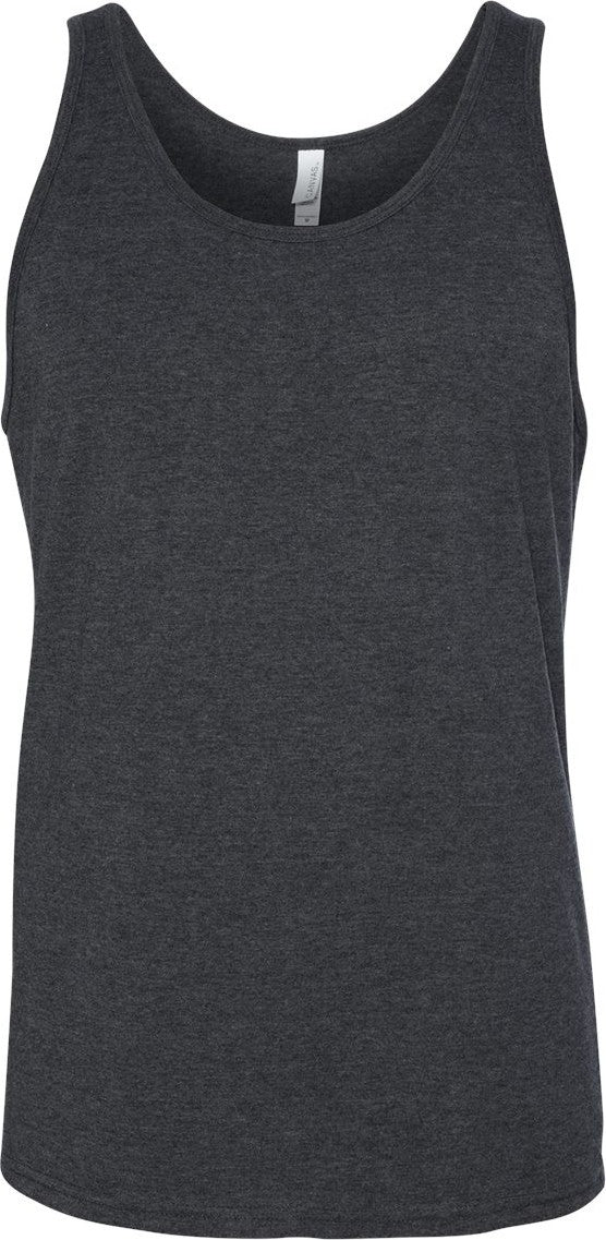 Front View of Dark Grey Heather Heather CVC Tank - 3480CVC