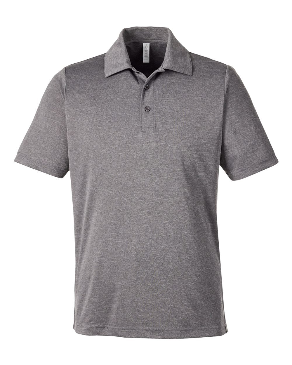 Front View of Dark Grey Heather Men's Zone Sonic Heather Performance Polo - TT51H