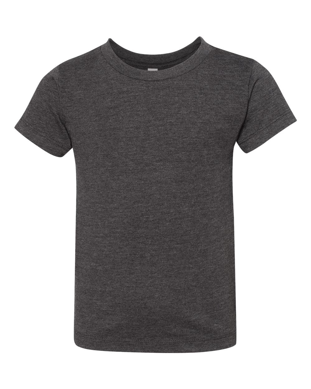 Front View of Dark Grey Heather Toddler Jersey Tee - 3001T