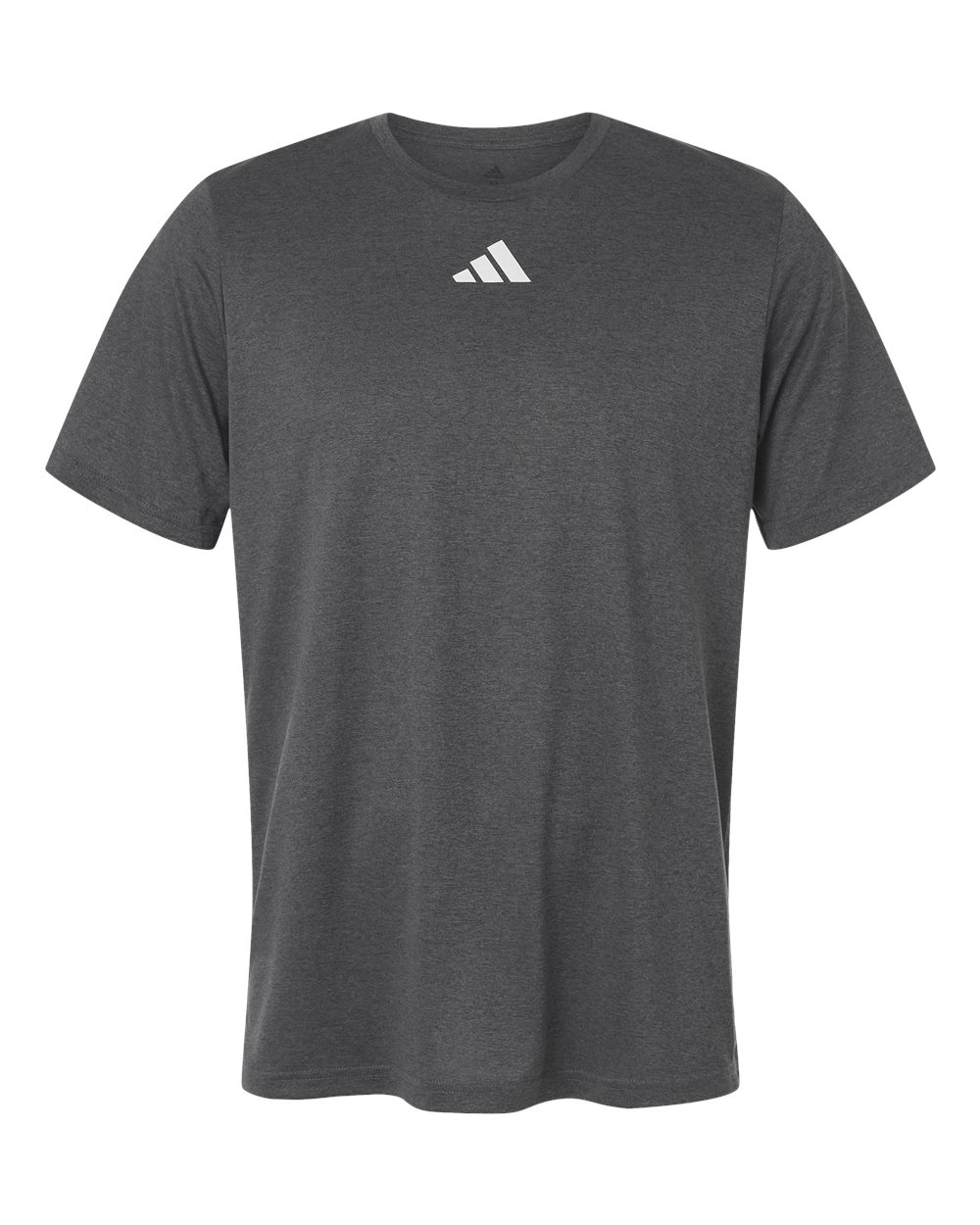 Front View of Dark Grey Heather/ White Men's Pregame T-Shirt - AT101 plain