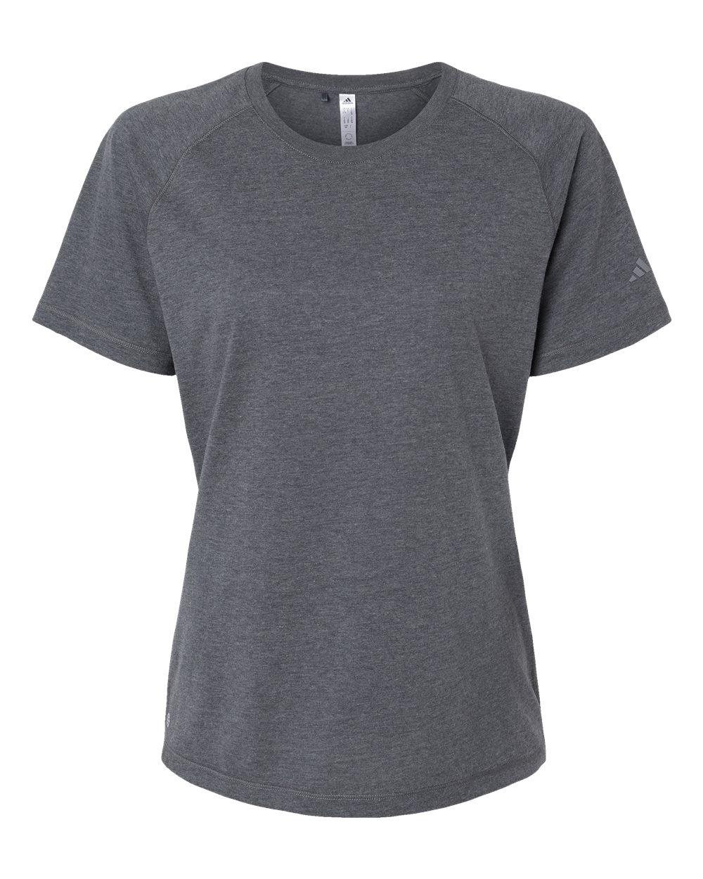 Front View of Dark Grey Heather Women's Blended T-Shirt - A557