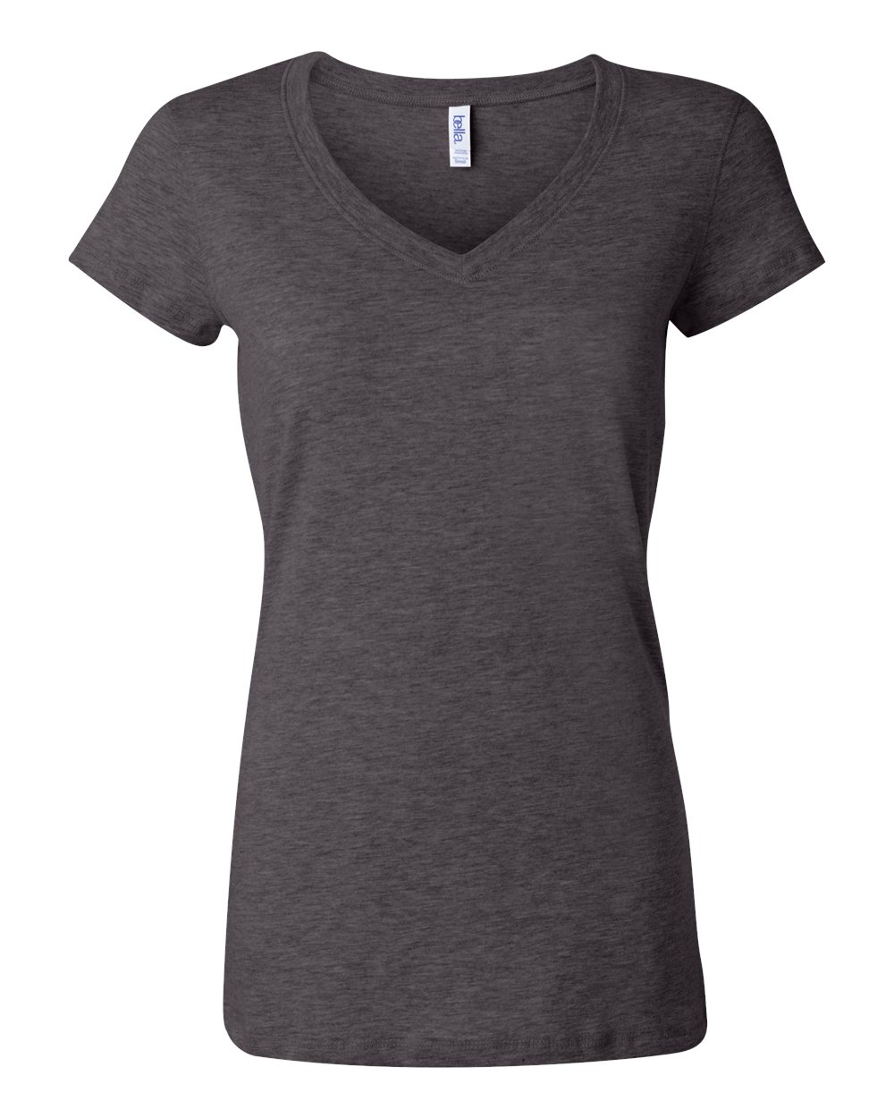 Dark Grey Heather Women’s Jersey V-Neck Tee - 6005