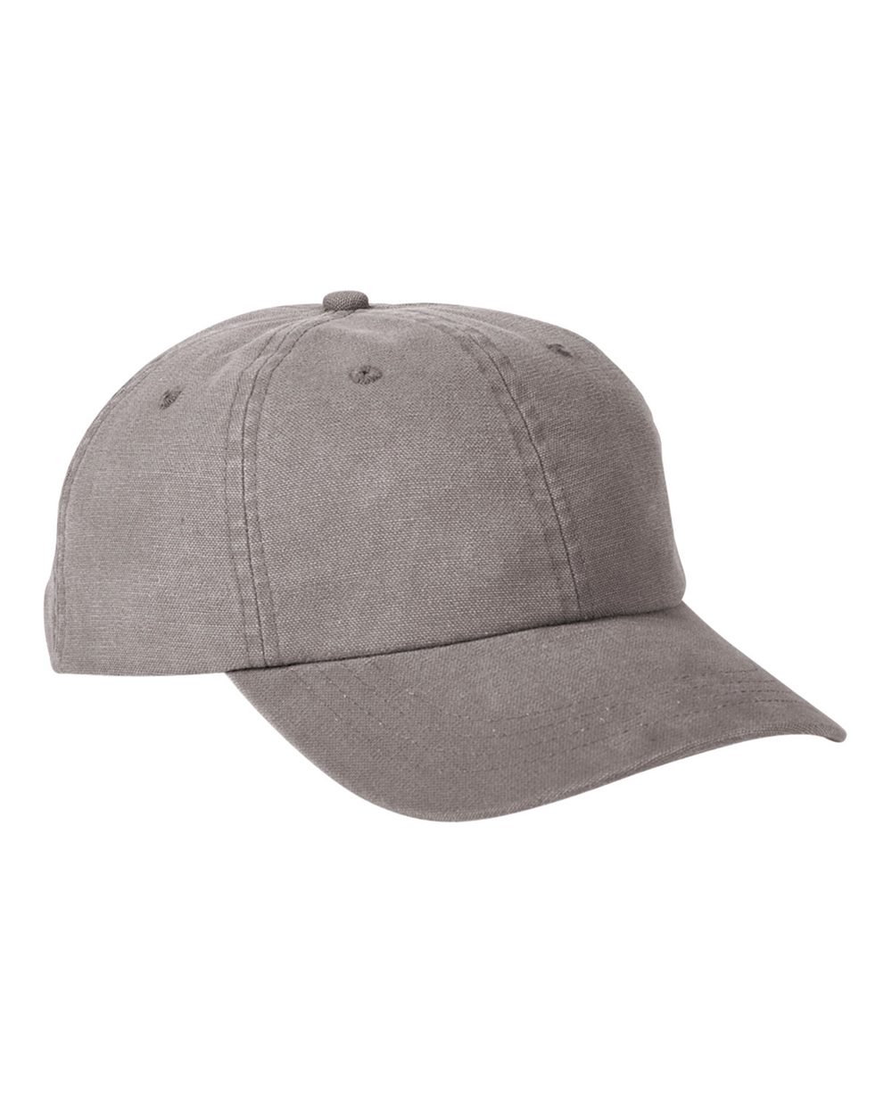 Front View of Dark Grey Heavy Washed Canvas Cap - BA610