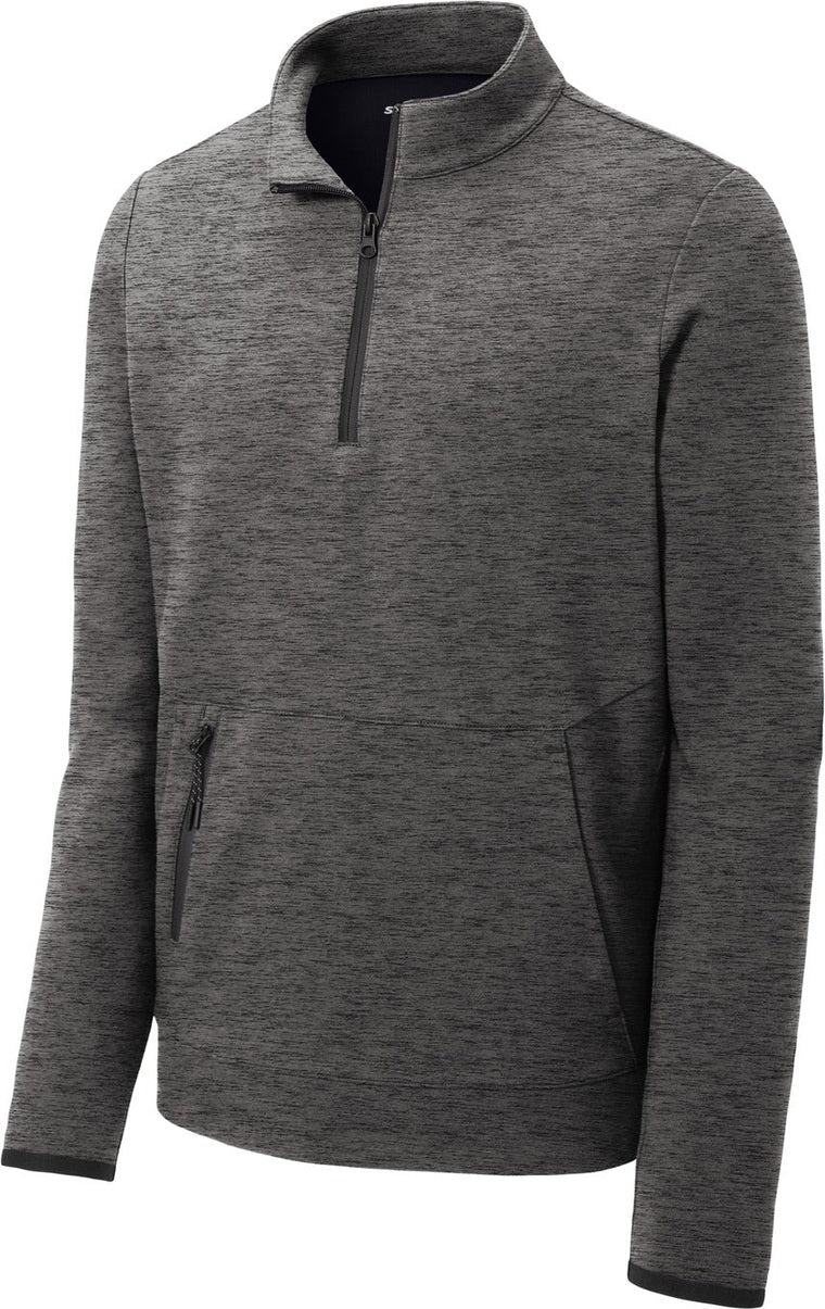 Front View of Dark Grey Hthr Sport-Tek Triumph 1/4-Zip Pullover ST281