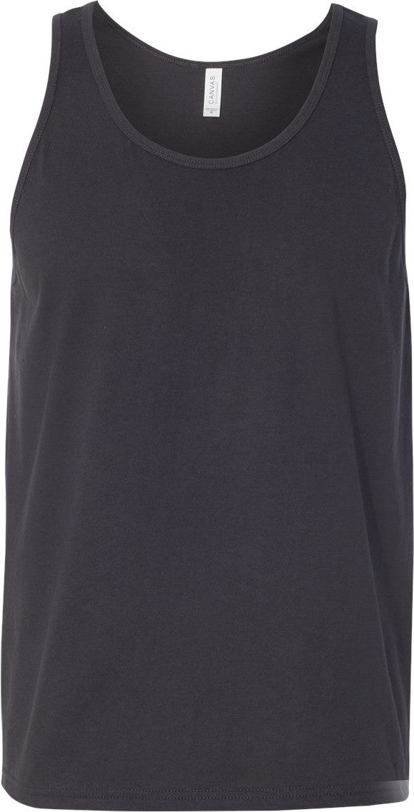 Front View of Dark Grey Jersey Tank - 3480