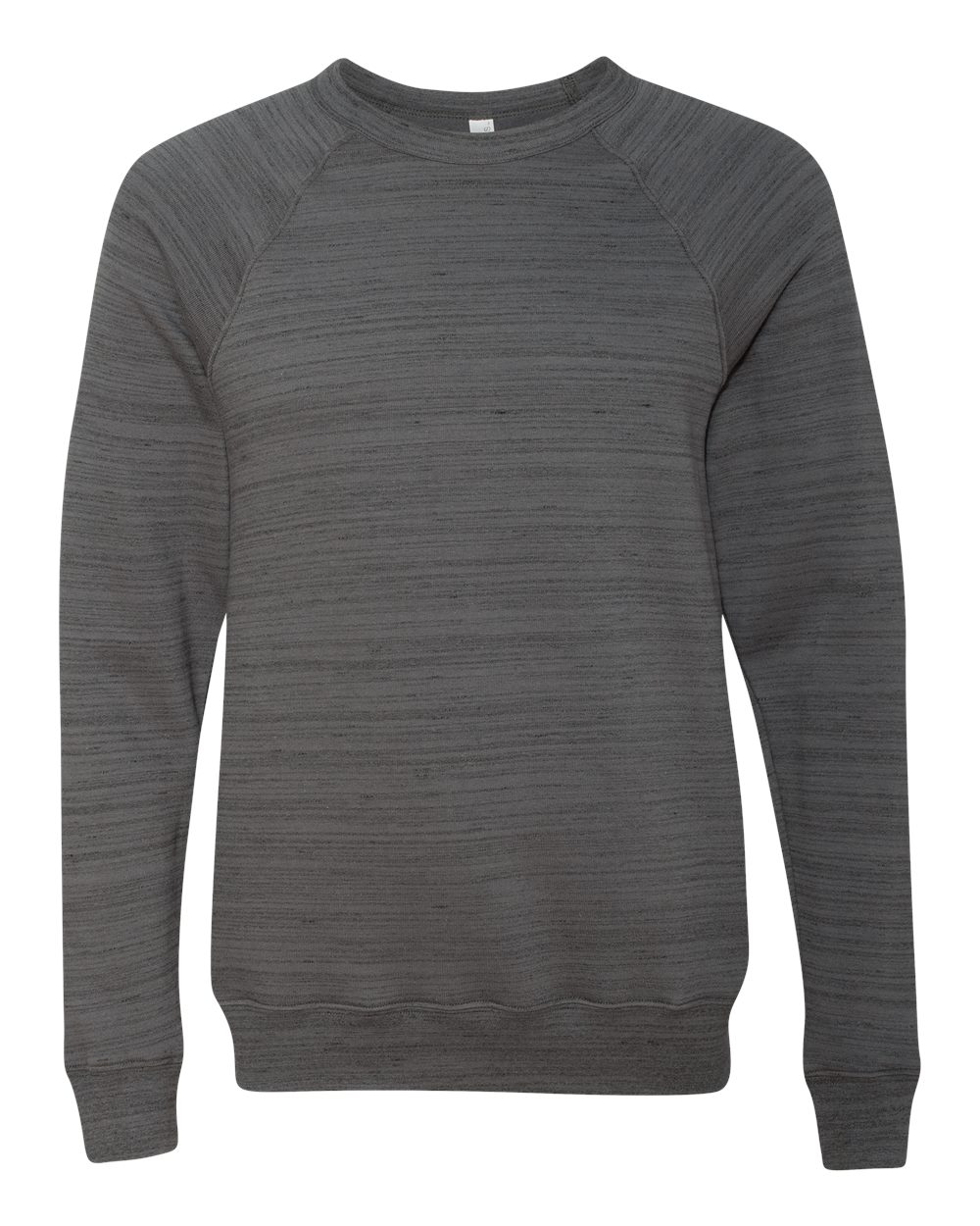 Dark Grey Marble Sponge Fleece Raglan Crewneck Sweatshirt - 3901