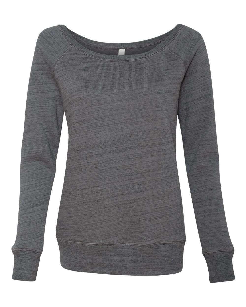 Dark Grey Marble Women’s Sponge Fleece Wide Neck Sweatshirt - 7501