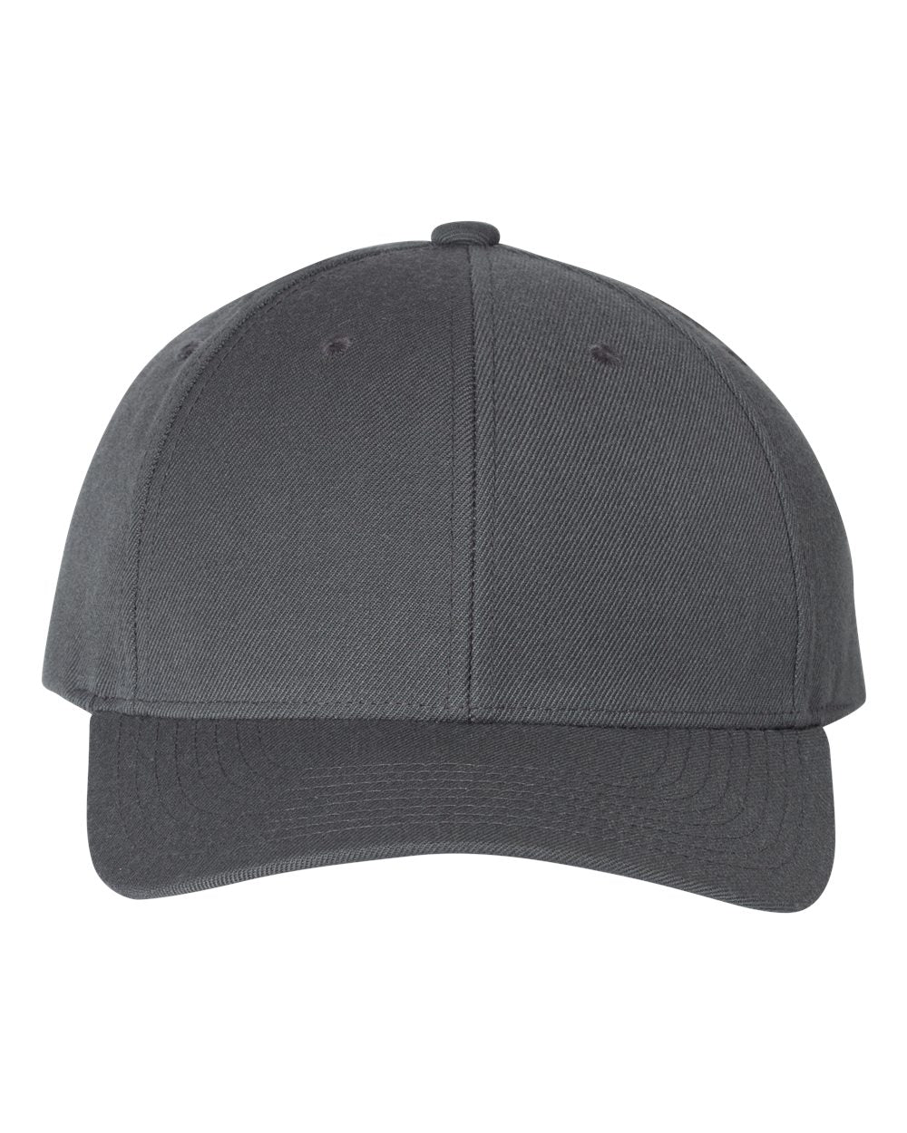 Front View of Dark Grey Premium Curved Bill Snapback Cap - 6789M