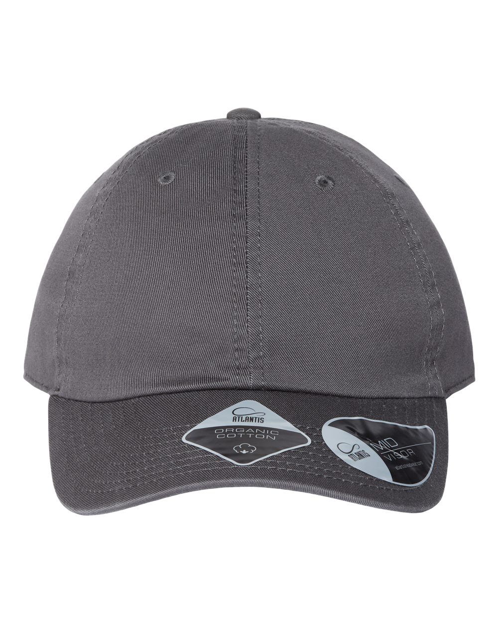 Front View of Dark Grey Sustainable Dad Hat - FRASER