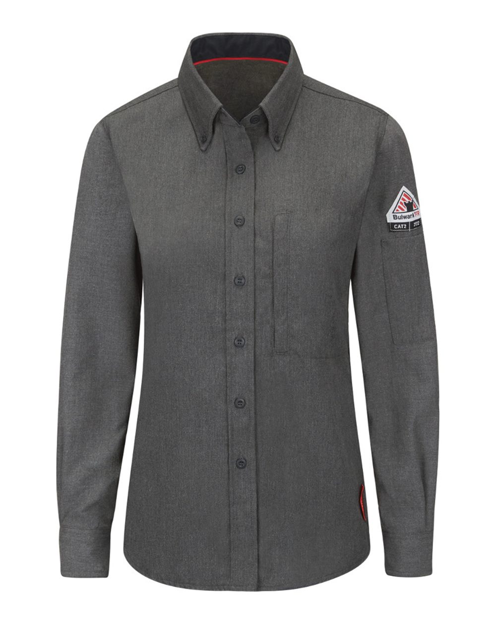 Front View of Dark Grey Women's iQ Series® Comfort Woven Lightweight Shirt - QS51
