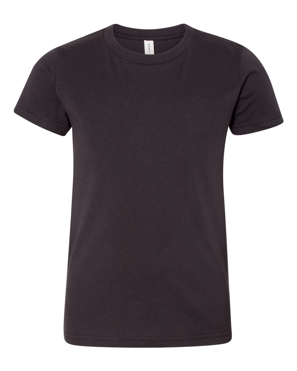 Front View of Dark Grey Youth Jersey Tee - 3001Y