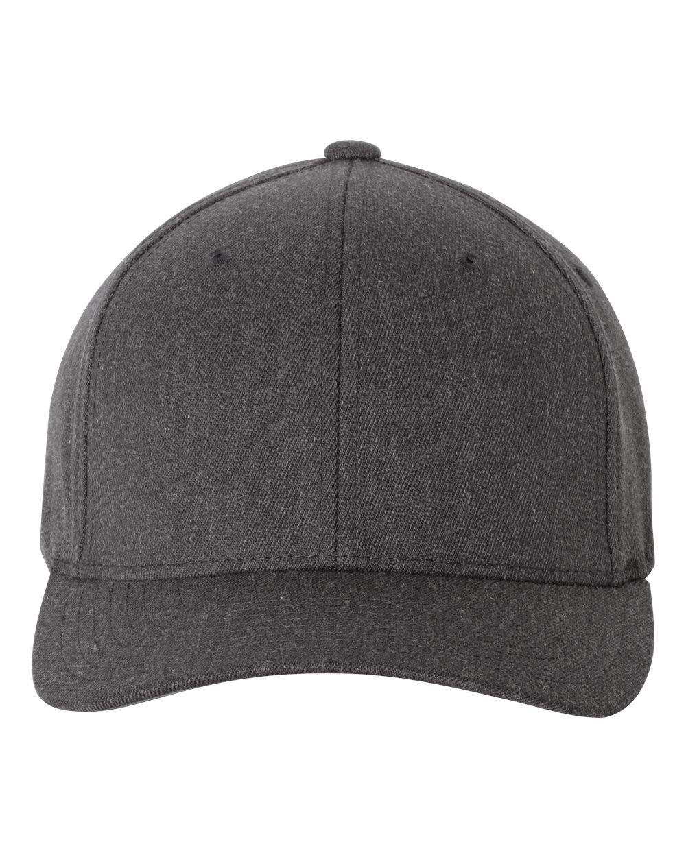 Front View of Dark Heather Wool-Blend Cap - 6477