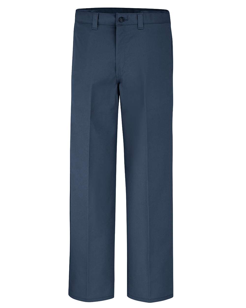 Front View of Dark Navy - 37 Unhemmed Industrial Flat Front Comfort Waist Pants - Extended Sizes - LP17EXT