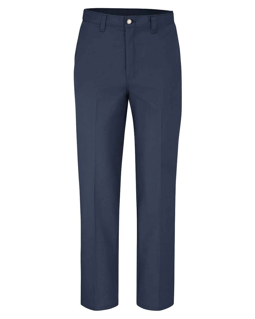 Front View of Dark Navy - 37 Unhemmed Premium Industrial Flat Front Comfort Waist Pants - Extended Sizes - LP70EXT