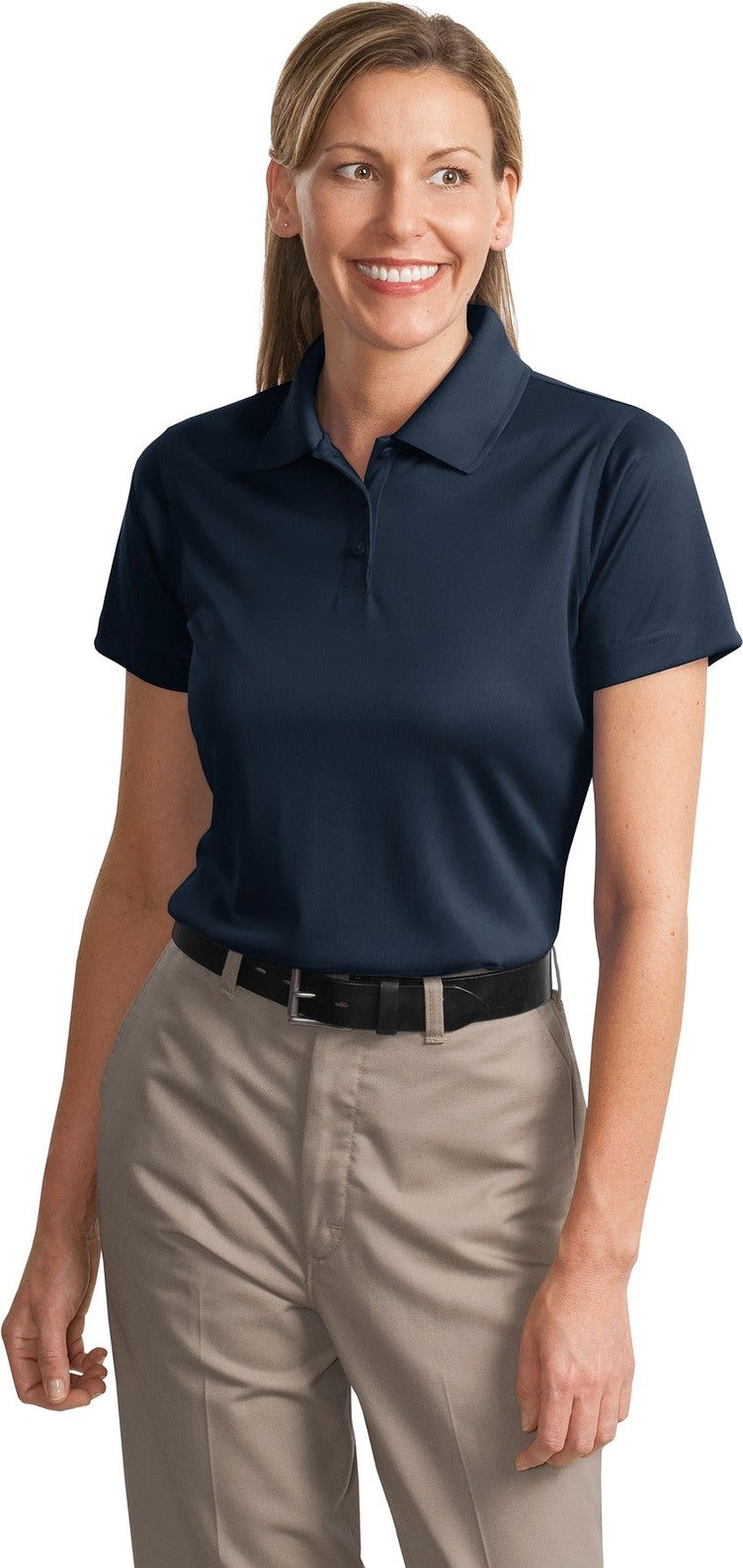 Front View of Dark Navy CornerStone Women's Select Snag-Proof Polo. CS413
