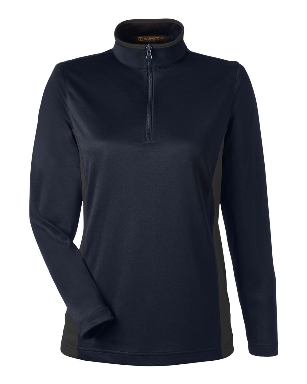 Front View of Dark Navy/ Dark Charcoal Women's Flash Snag Protection Plus IL Colorblock Quarter-Zip Pullover - M786W