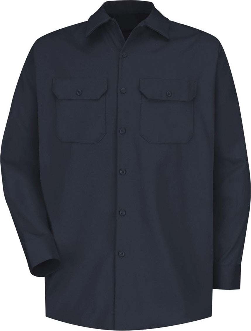 Front View of Dark Navy Deluxe Heavyweight Cotton Shirt - SC70