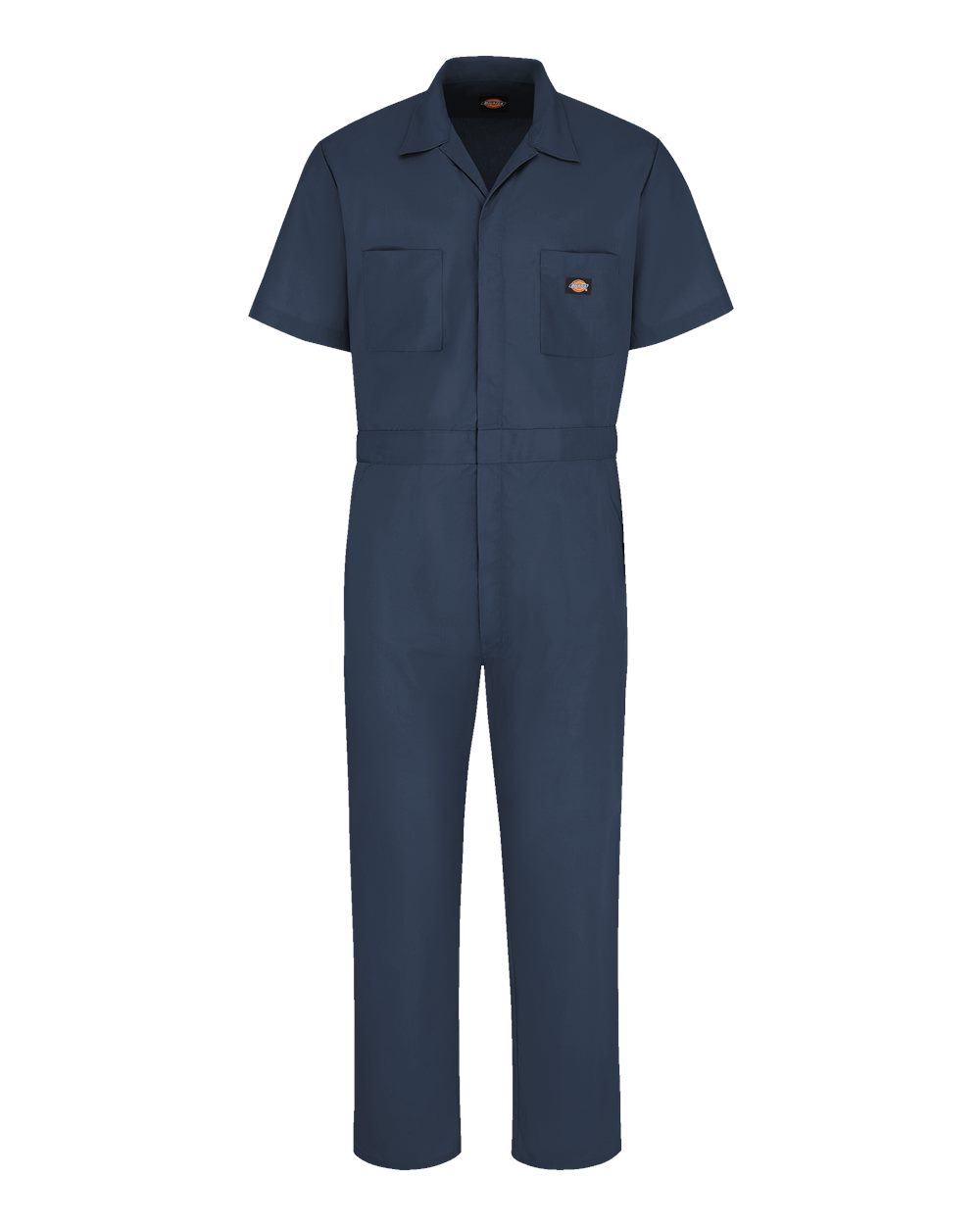 Front View of Dark Navy Short Sleeve Coverall - Tall Sizes - 3339T