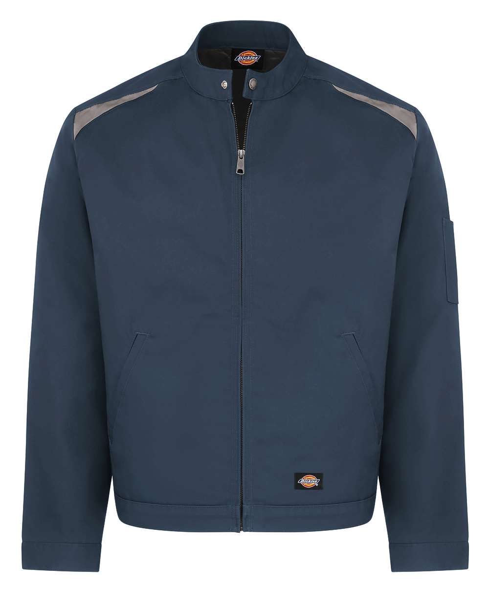 Front View of Dark Navy/ Silver Insulated Colorblocked Jacket - LJ60