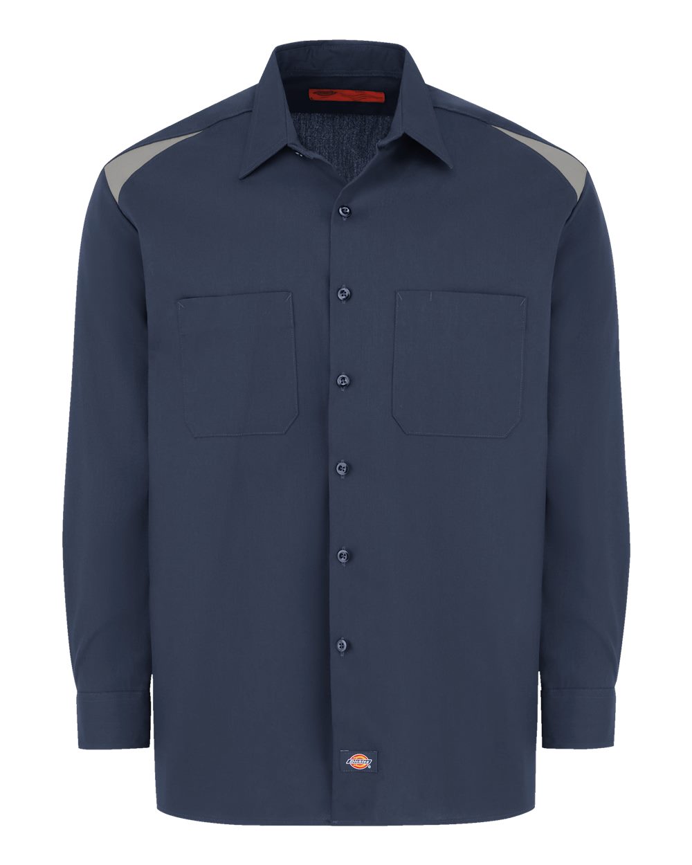 Front View of Dark Navy/ Smoke Long Sleeve Performance Team Shirt - 6605