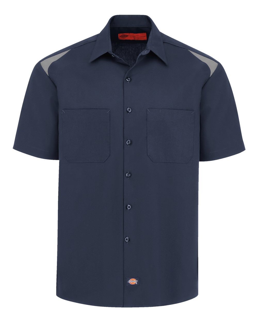 Front View of Dark Navy/ Smoke Short Sleeve Performance Team Shirt - Tall Sizes - 05T