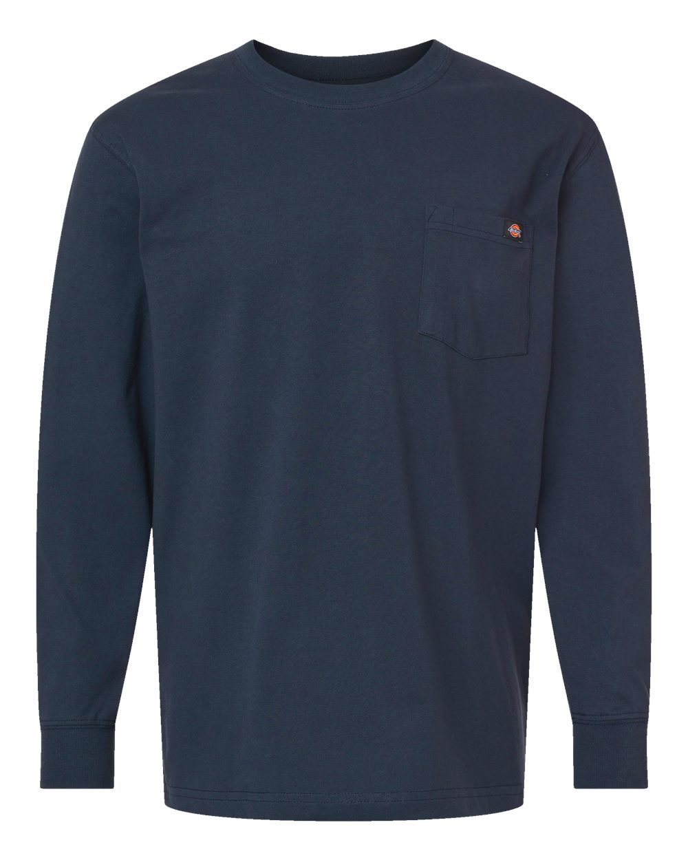 Front View of Dark Navy Traditional Heavyweight Long Sleeve T-Shirt - WL50