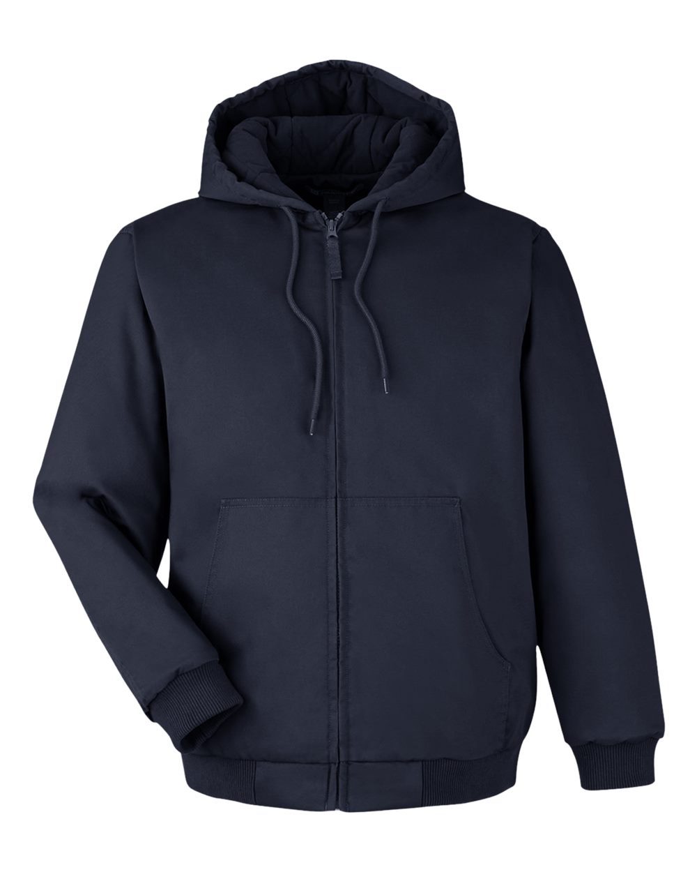 Front View of Dark Navy Unisex ClimaBloc® Heavyweight Hooded Full-Zip Jacket - M722