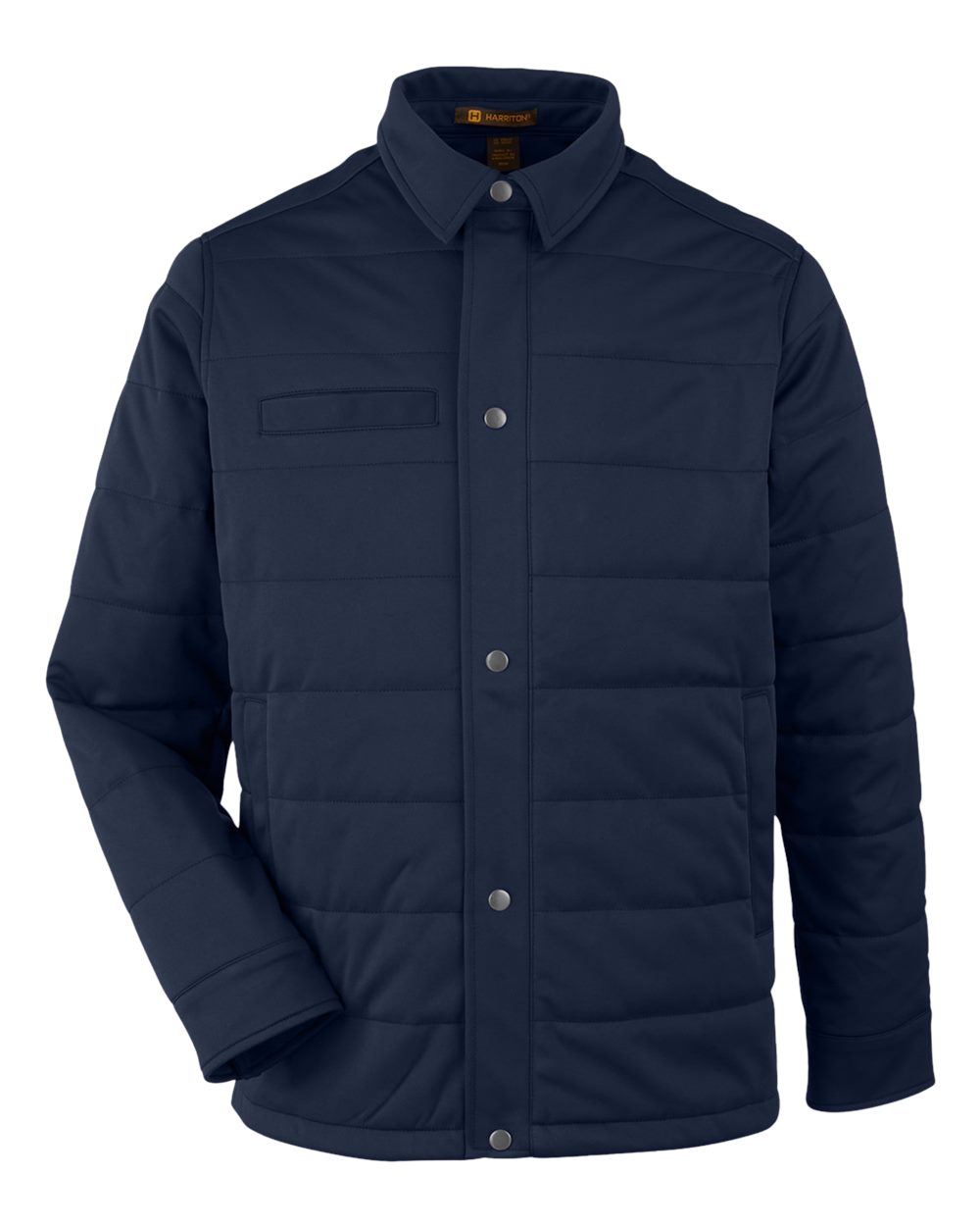 Front View of Dark Navy Unisex Guardian Soft Shell Chore Coat - M821