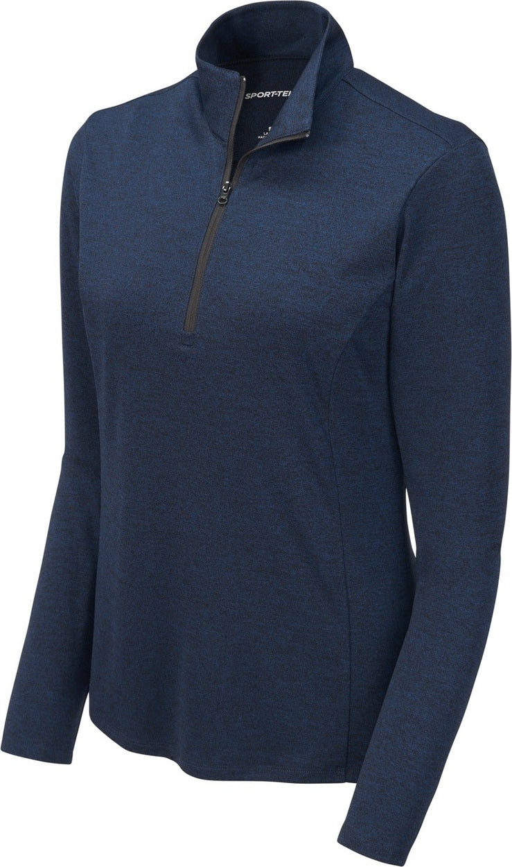 Front View of Dark Royal Hth Sport-Tek Women's Endeavor 1/2-Zip Pullover. LST469
