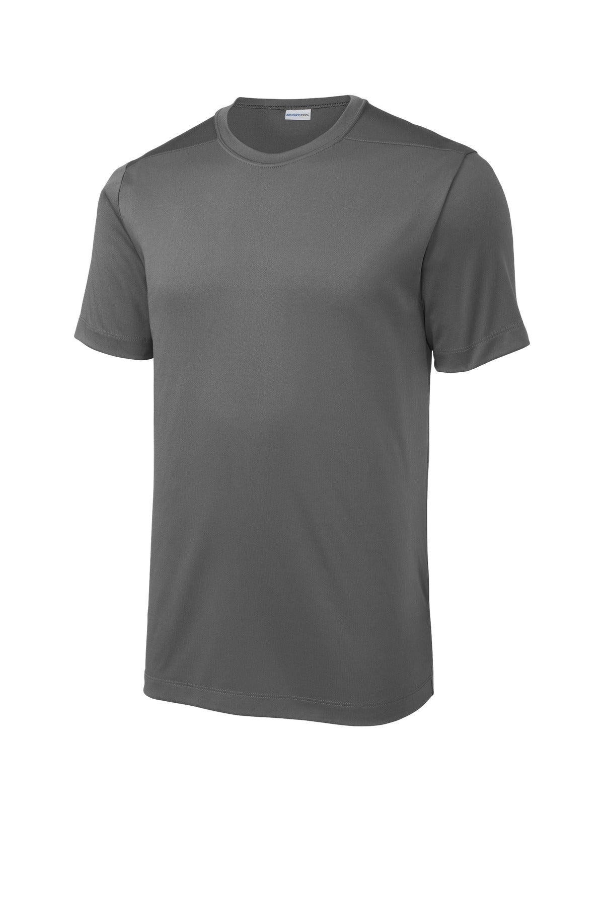 Front View of Dark Smoke Gry Sport-Tek Posi-UV Pro Tee. ST420